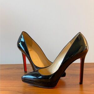 Christian Louboutin Glossy Black Heels with Red Soles